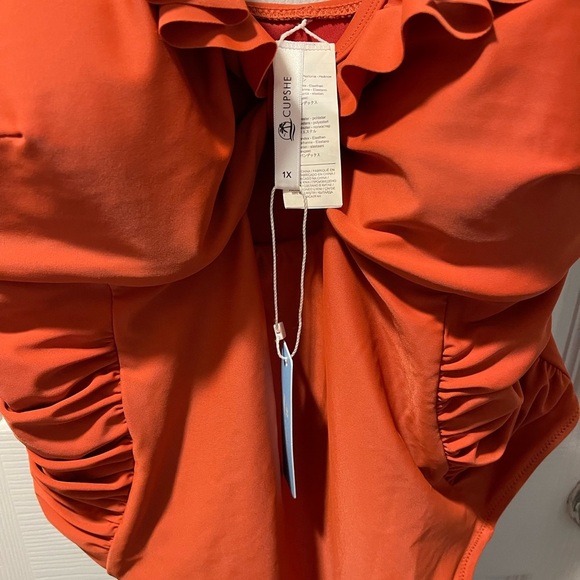 Ruffled Orange Swimsuit - Picture 4 of 5